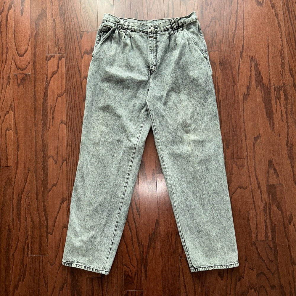 Vintage 80s Brittania Acid Wash High Rise Pleated Baggy Jeans 36x32